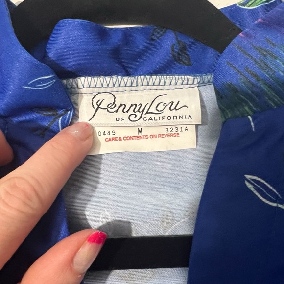 PennyLou - Womens Vintage Oriental Floral Top Sz MD - Picture 4 of 8